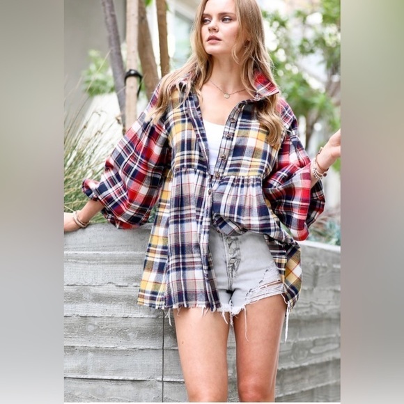 Plaid Swing Shirt w/Full Sleeves - Picture 1 of 5